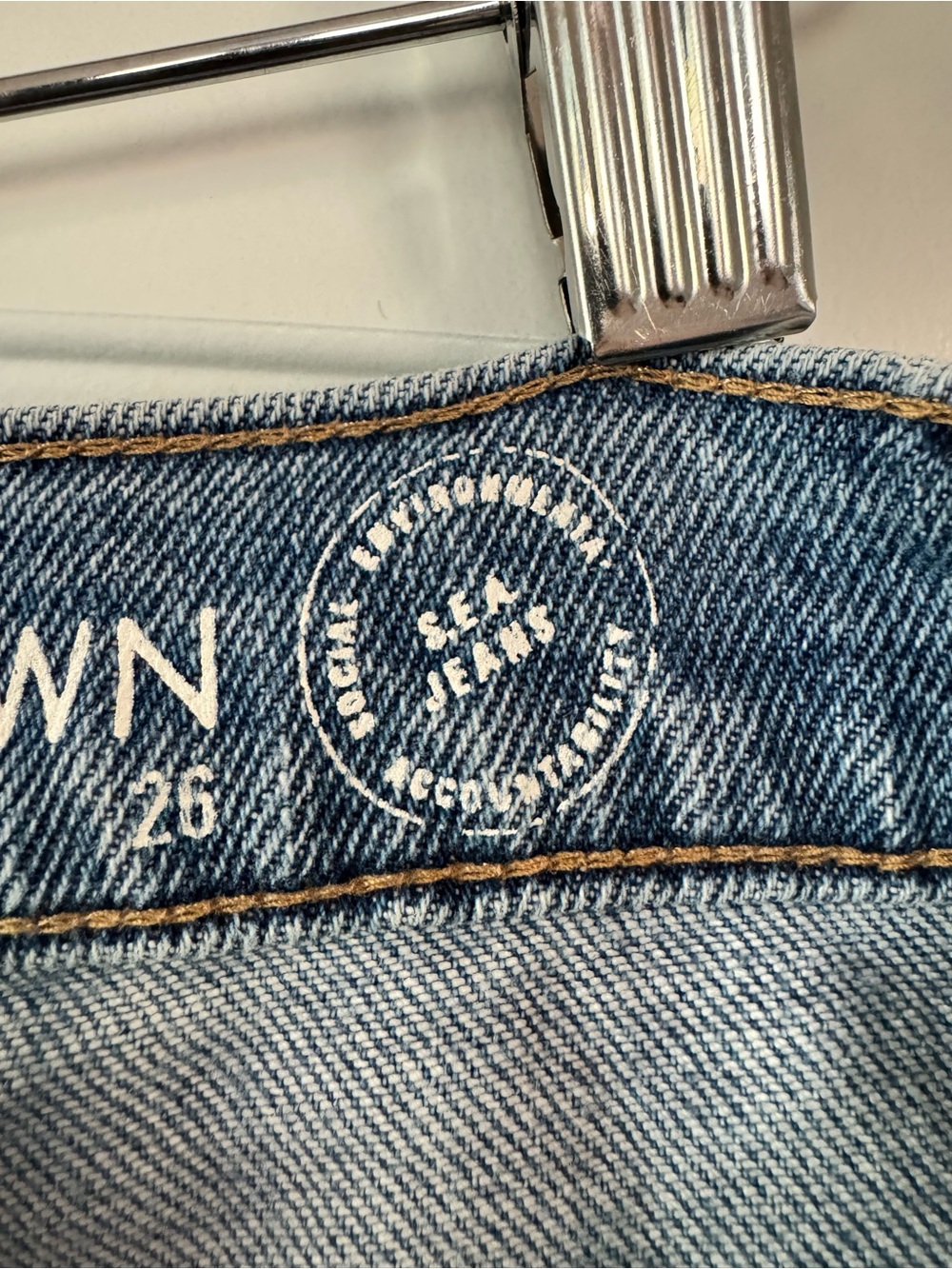Outerknown SEA Jeans Light Wash Distressed Straight Jeans Size 26 Sustainable - Picture 6 of 9